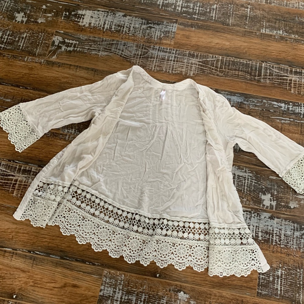 White cardigan